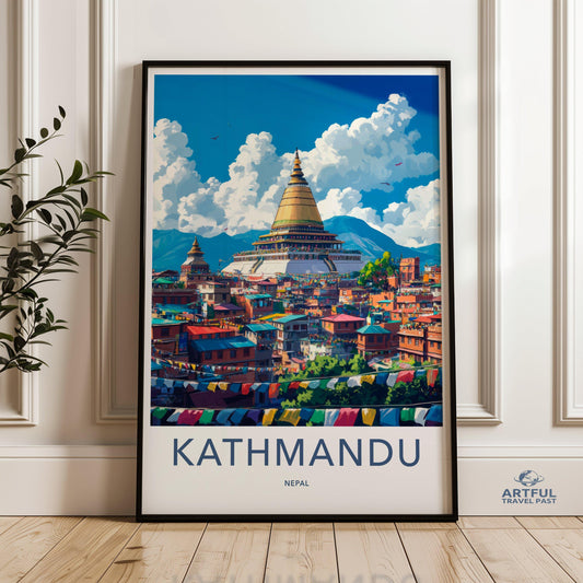 Kathmandu Poster - Nepal Wall Art