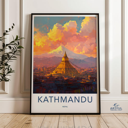 Kathmandu Poster - Nepal Wall Art