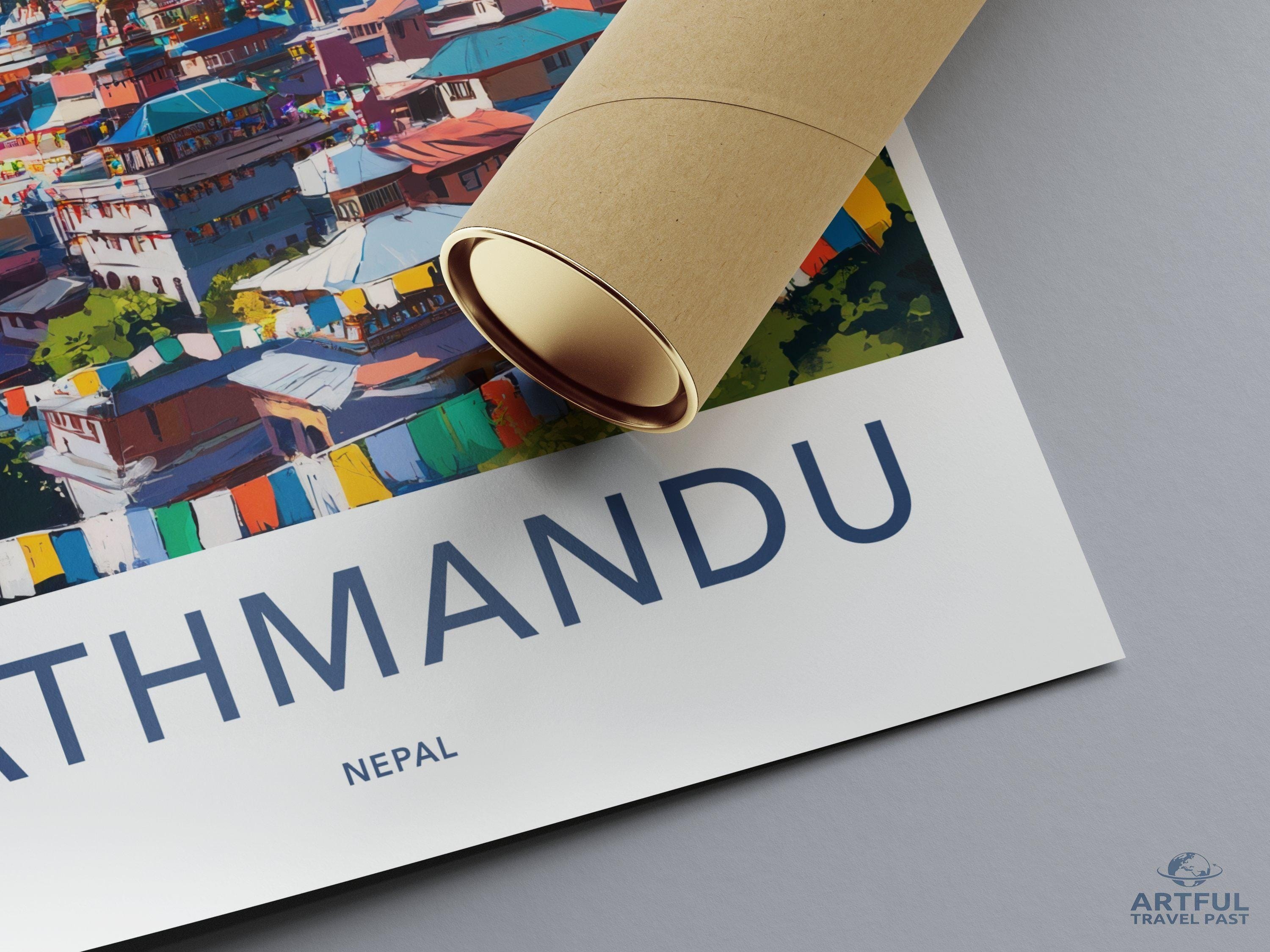 Kathmandu Poster | Nepal Wall Art | Asia Decor
