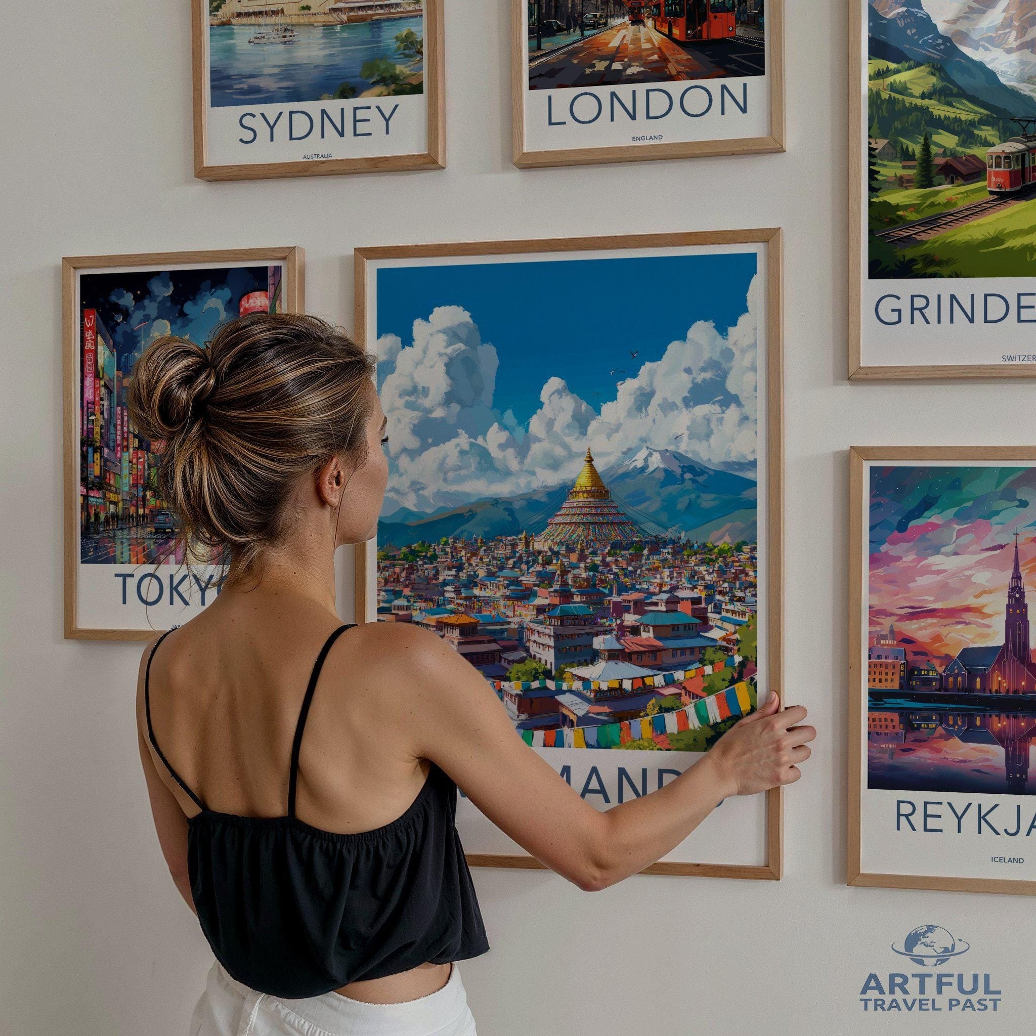 Kathmandu Poster | Nepal Wall Art | Asia Decor