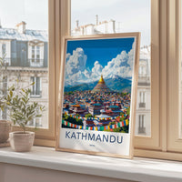 Kathmandu Poster | Nepal Wall Art | Asia Decor
