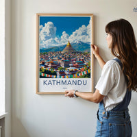 Kathmandu Poster | Nepal Wall Art | Asia Decor