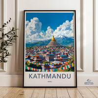 Kathmandu Poster | Nepal Wall Art | Asia Decor