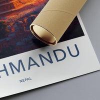 Kathmandu Poster | Nepal Wall Art | South Asia Decor