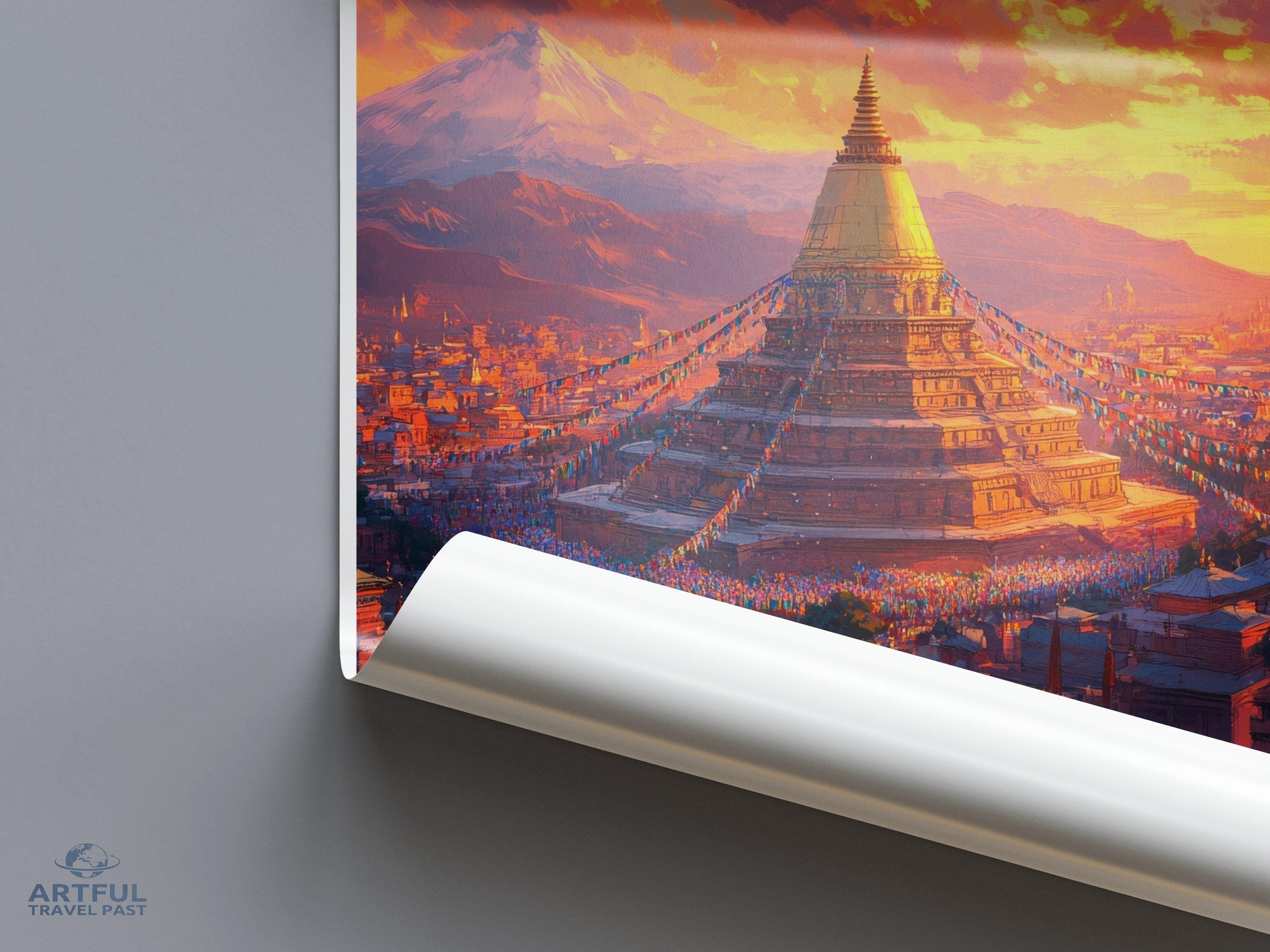 Kathmandu Poster | Nepal Wall Art | South Asia Decor