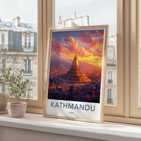 Kathmandu Poster | Nepal Wall Art | South Asia Decor
