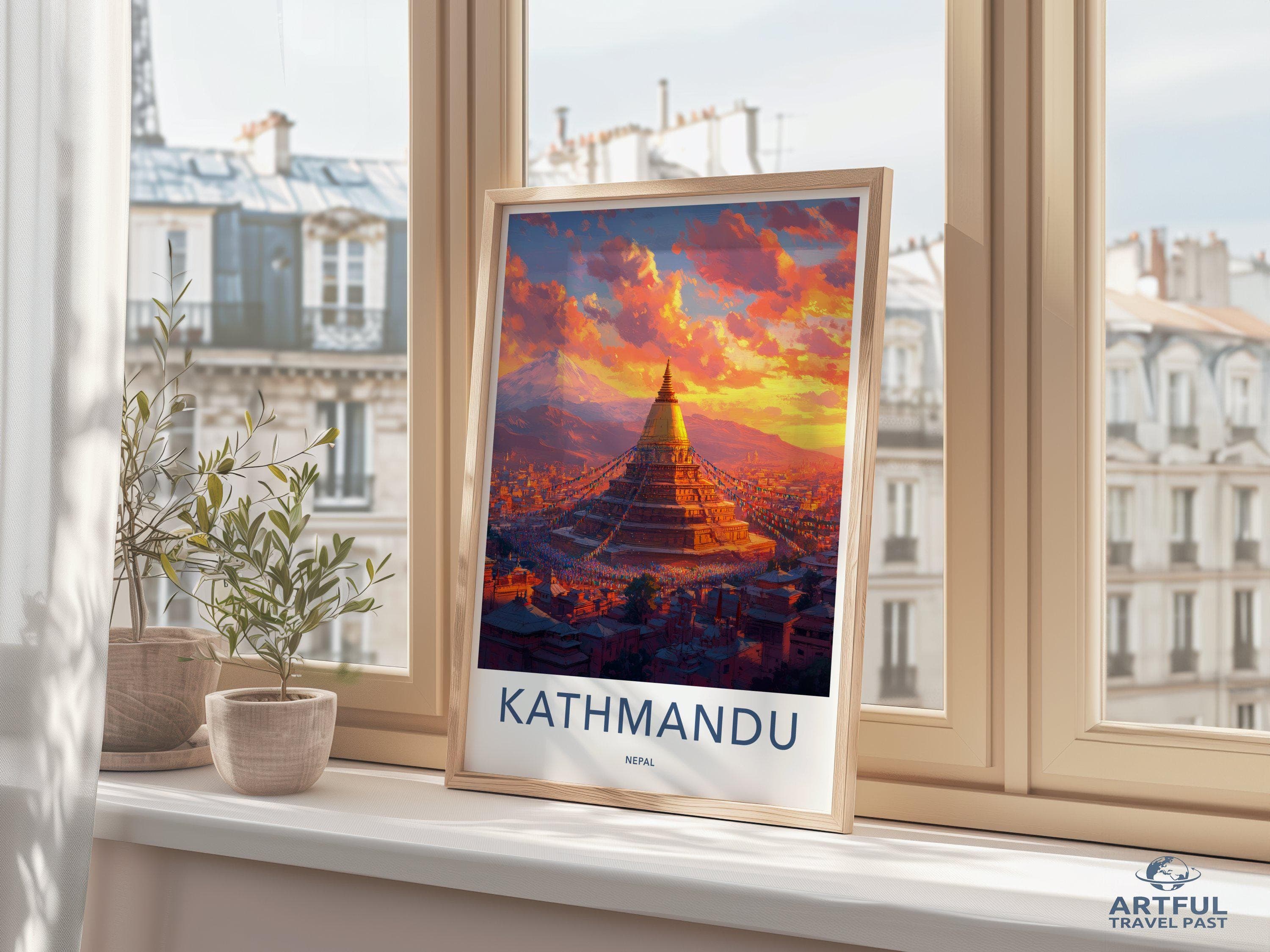 Kathmandu Poster | Nepal Wall Art | South Asia Decor
