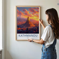 Kathmandu Poster | Nepal Wall Art | South Asia Decor