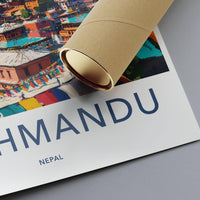 Kathmandu Poster | Nepal Wall Art | South Asia Decor