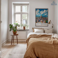 Kathmandu Poster | Nepal Wall Art | South Asia Decor