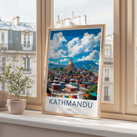 Kathmandu Poster | Nepal Wall Art | South Asia Decor