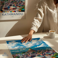 Kathmandu Poster | Nepal Wall Art | South Asia Decor