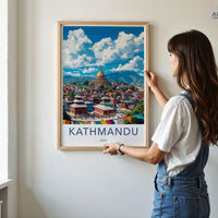 Kathmandu Poster | Nepal Wall Art | South Asia Decor