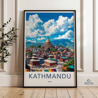 Kathmandu Poster | Nepal Wall Art | South Asia Decor