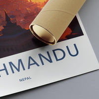 Kathmandu Poster | Nepal Wall Art | South Asia Decor