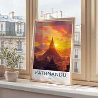 Kathmandu Poster | Nepal Wall Art | South Asia Decor