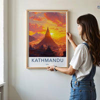 Kathmandu Poster | Nepal Wall Art | South Asia Decor