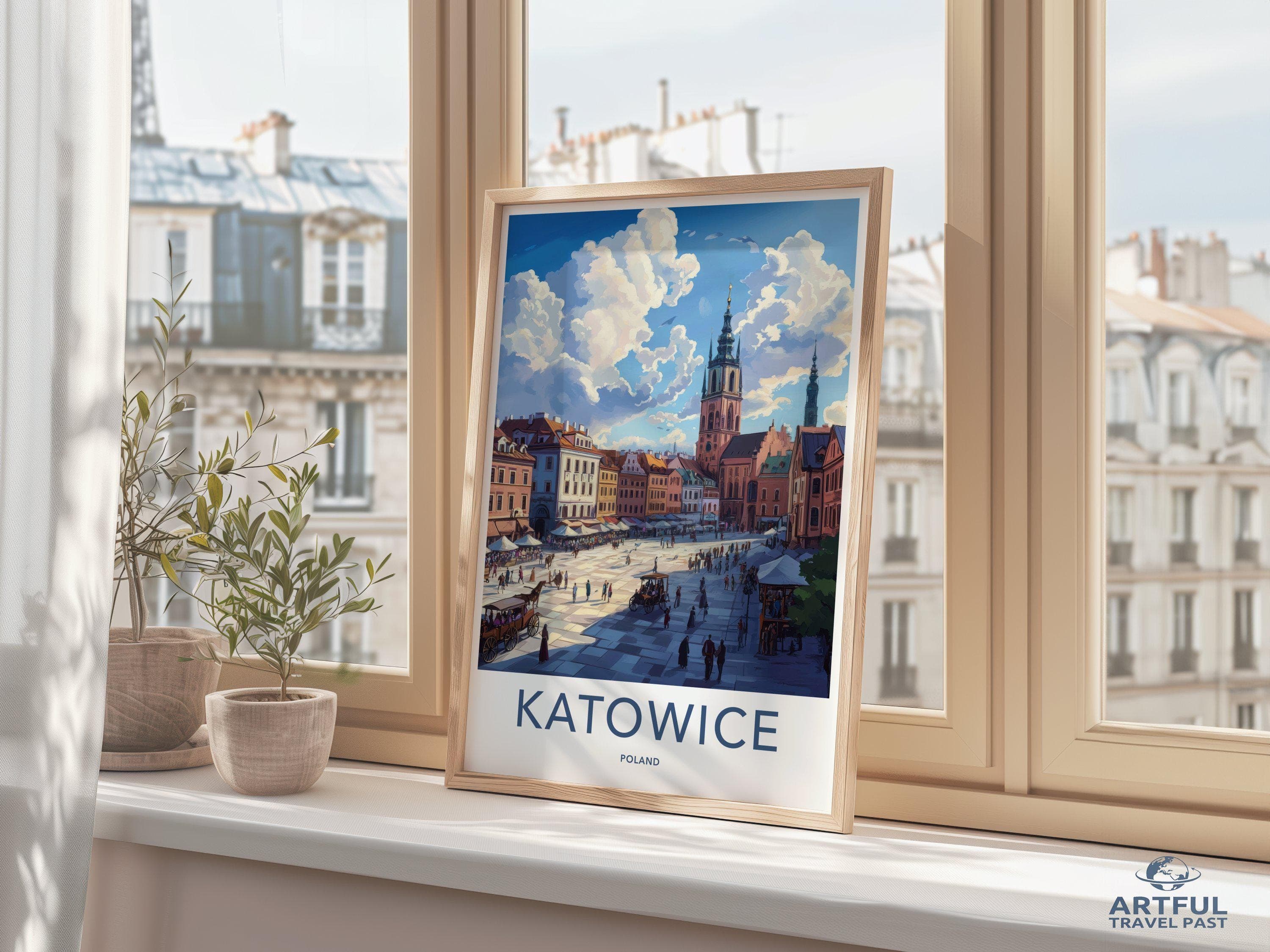 Katowice Poster | Poland Wall Art | Europe Decor