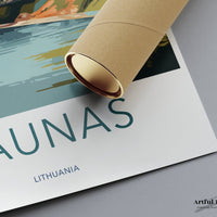 Kaunas Poster | Lithuania Wall Art | Baltic Artwork