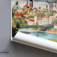 Kaunas Poster | Lithuania Wall Art | Baltic Artwork