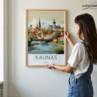 Kaunas Poster | Lithuania Wall Art | Baltic Artwork