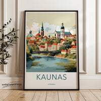Kaunas Poster | Lithuania Wall Art | Baltic Artwork