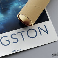 Kingston Poster | Moonlit Jamaica Wall Art | Caribbean Decor
