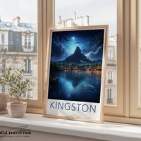 Kingston Poster | Moonlit Jamaica Wall Art | Caribbean Decor