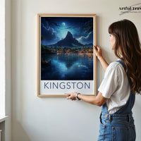Kingston Poster | Moonlit Jamaica Wall Art | Caribbean Decor