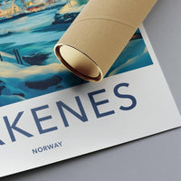 Kirkenes Poster | Aurora Borealis Wall Art | Scandinavia