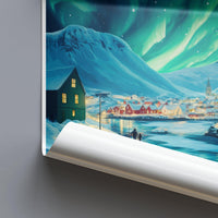 Kirkenes Poster | Aurora Borealis Wall Art | Scandinavia