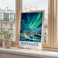 Kirkenes Poster | Aurora Borealis Wall Art | Scandinavia
