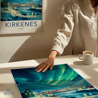 Kirkenes Poster | Aurora Borealis Wall Art | Scandinavia