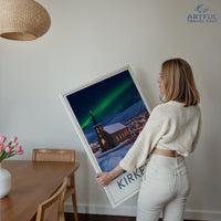 Kirkenes Poster | Northern Lights Wall Art | Scandinavia