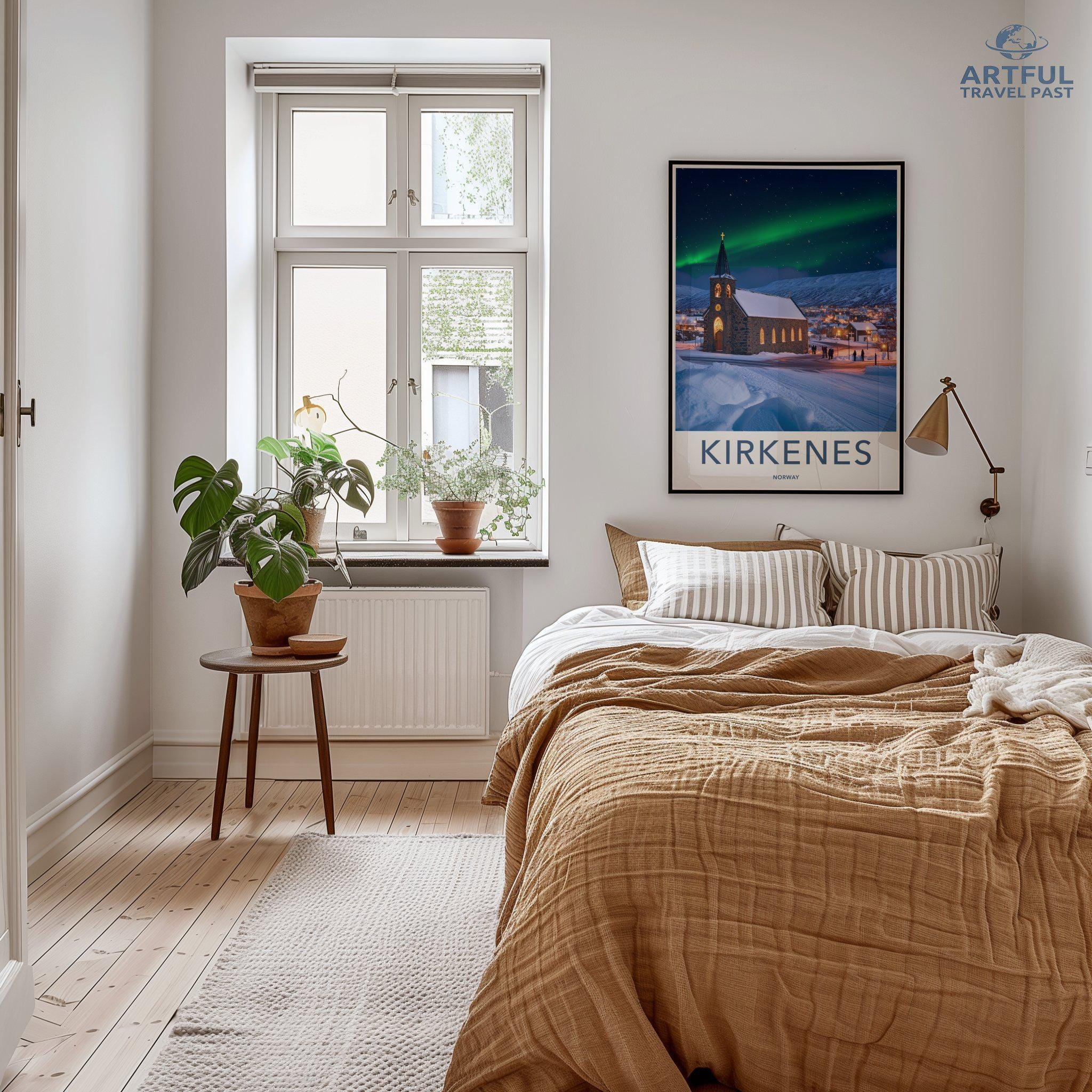 Kirkenes Poster | Northern Lights Wall Art | Scandinavia