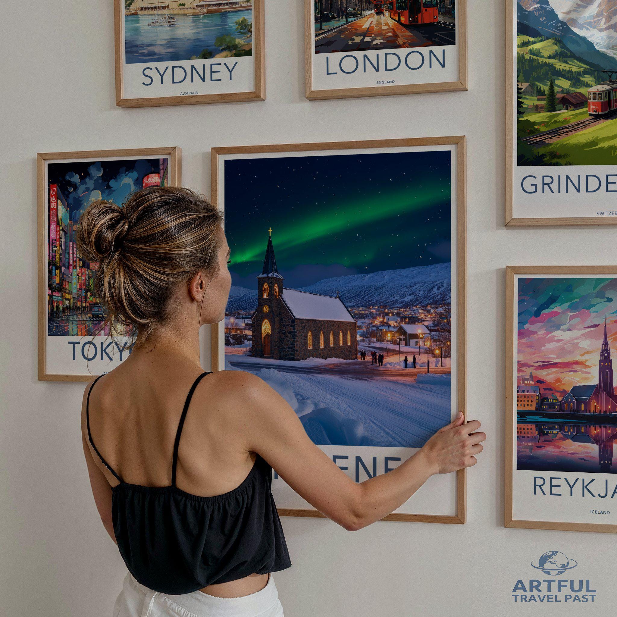 Kirkenes Poster | Northern Lights Wall Art | Scandinavia