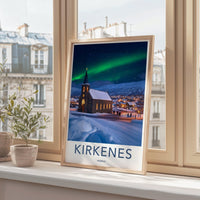 Kirkenes Poster | Northern Lights Wall Art | Scandinavia