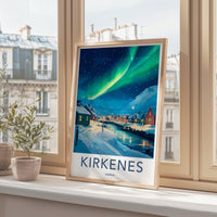 Kirkenes Poster | Winter Wonderland Art | Scandinavia