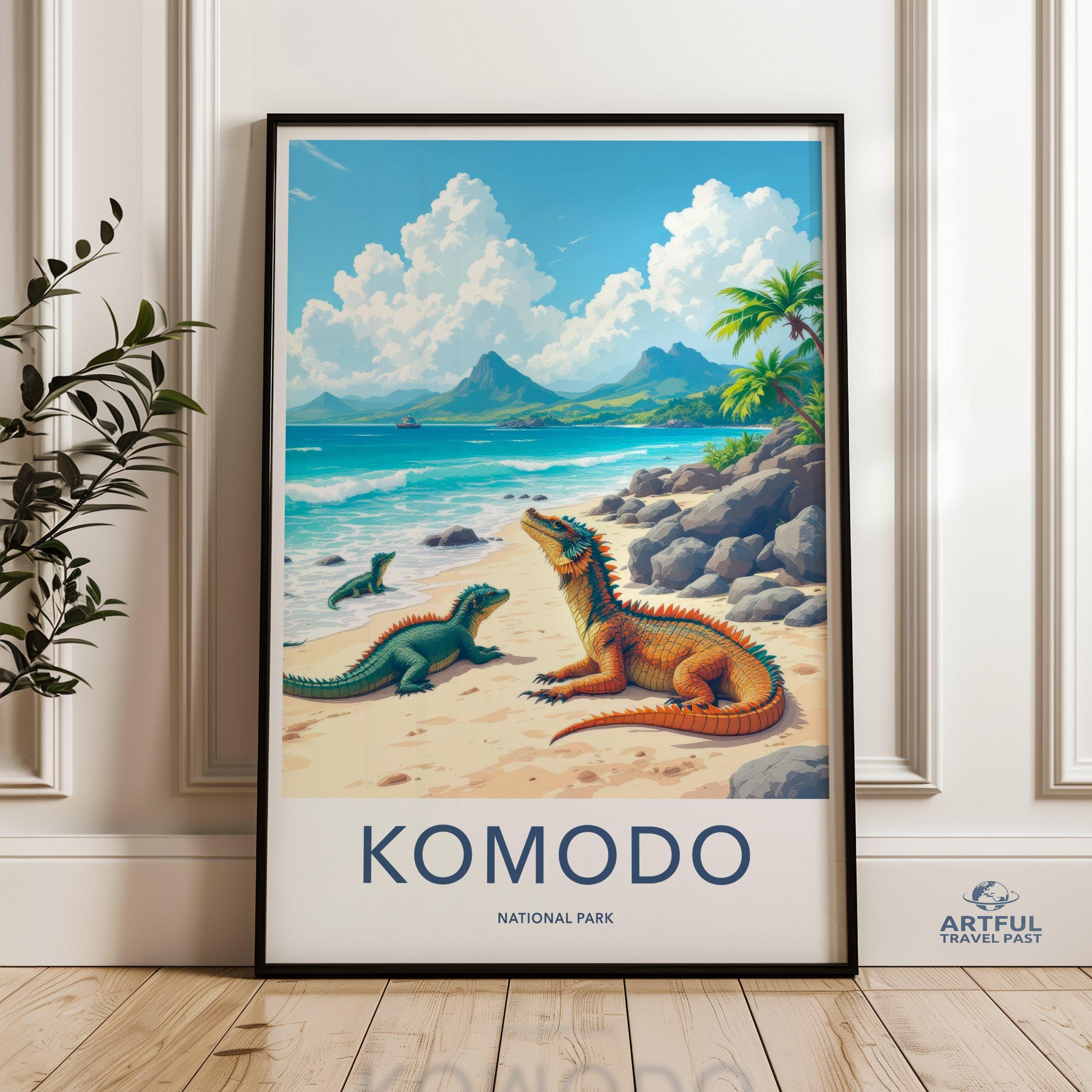 Komodo Poster - Indonesia Wall Art