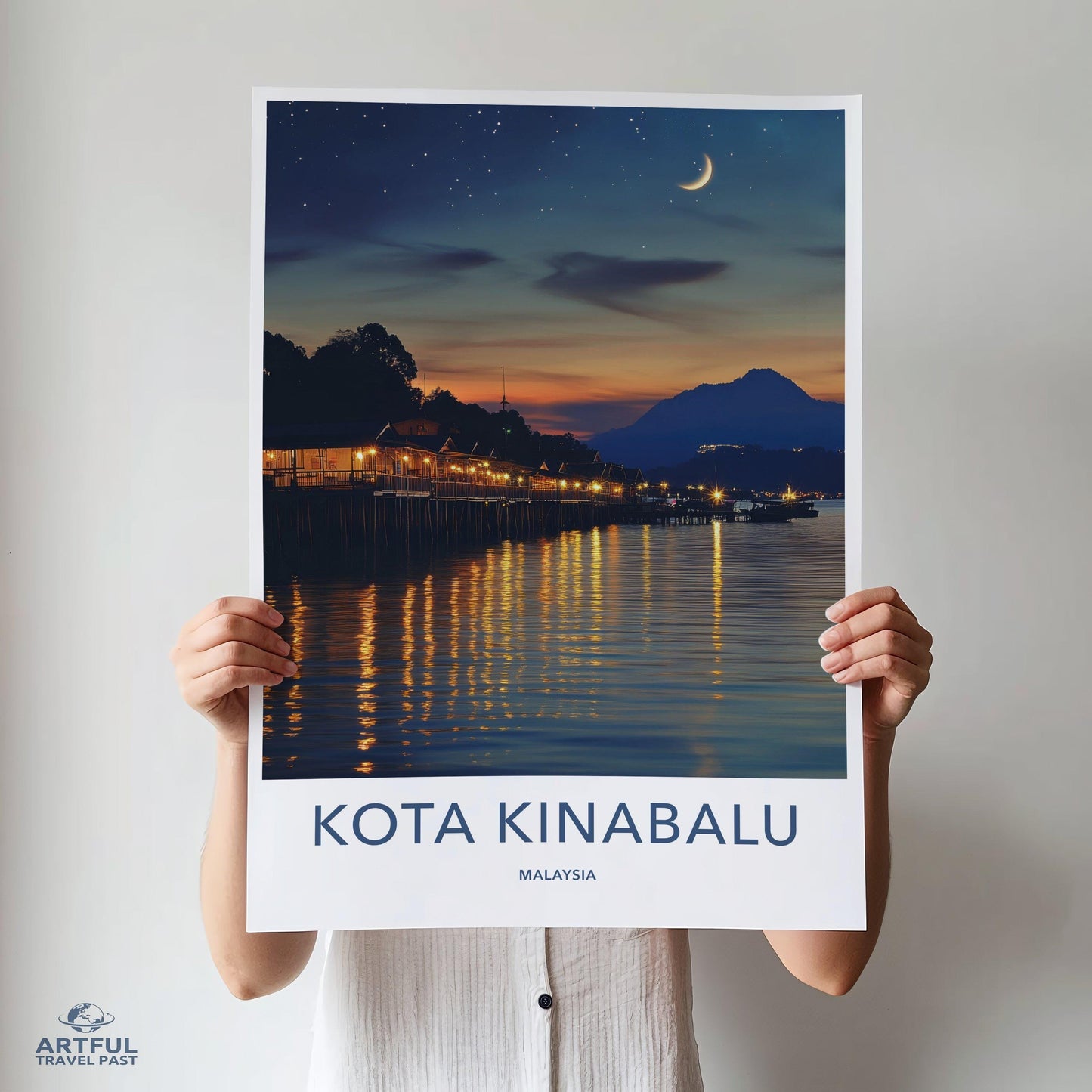 Kota Kinabalu Poster | Malaysia Wall Art | Asia Decor