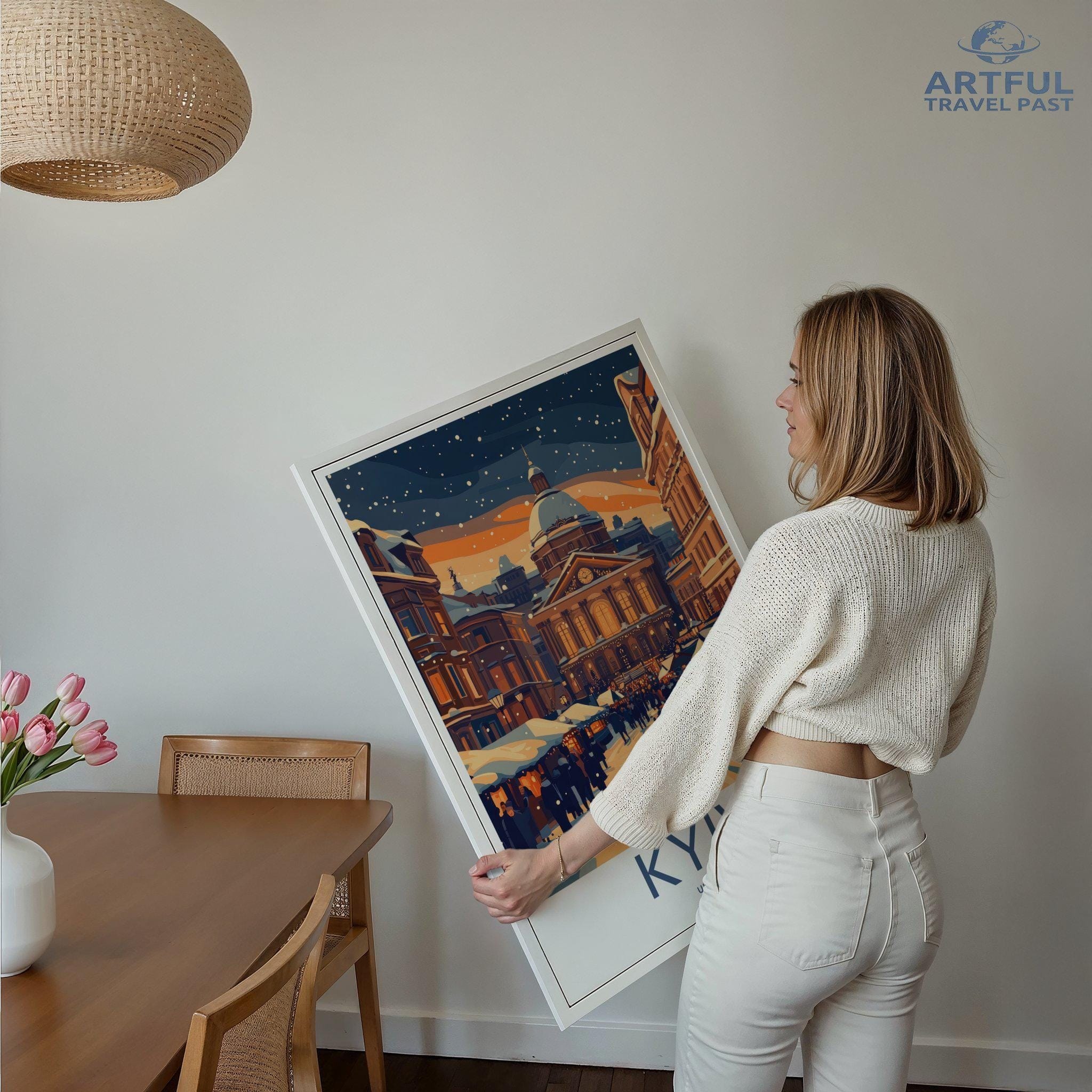Kyiv Christmas Poster | Ukraine Wall Art | Europe Decor