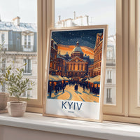 Kyiv Christmas Poster | Ukraine Wall Art | Europe Decor