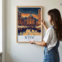 Kyiv Christmas Poster | Ukraine Wall Art | Europe Decor