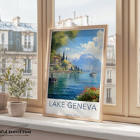 Lake Geneva Poster | Switzerland Wall Art | Europe Decor
