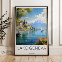 Lake Geneva Poster | Switzerland Wall Art | Europe Decor