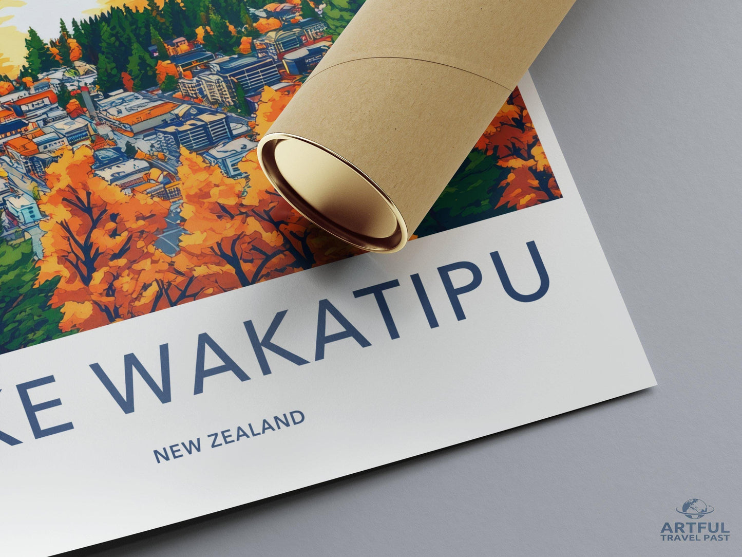 Lake Wakatipu Poster | New Zealand Wall Art | Oceania Decor
