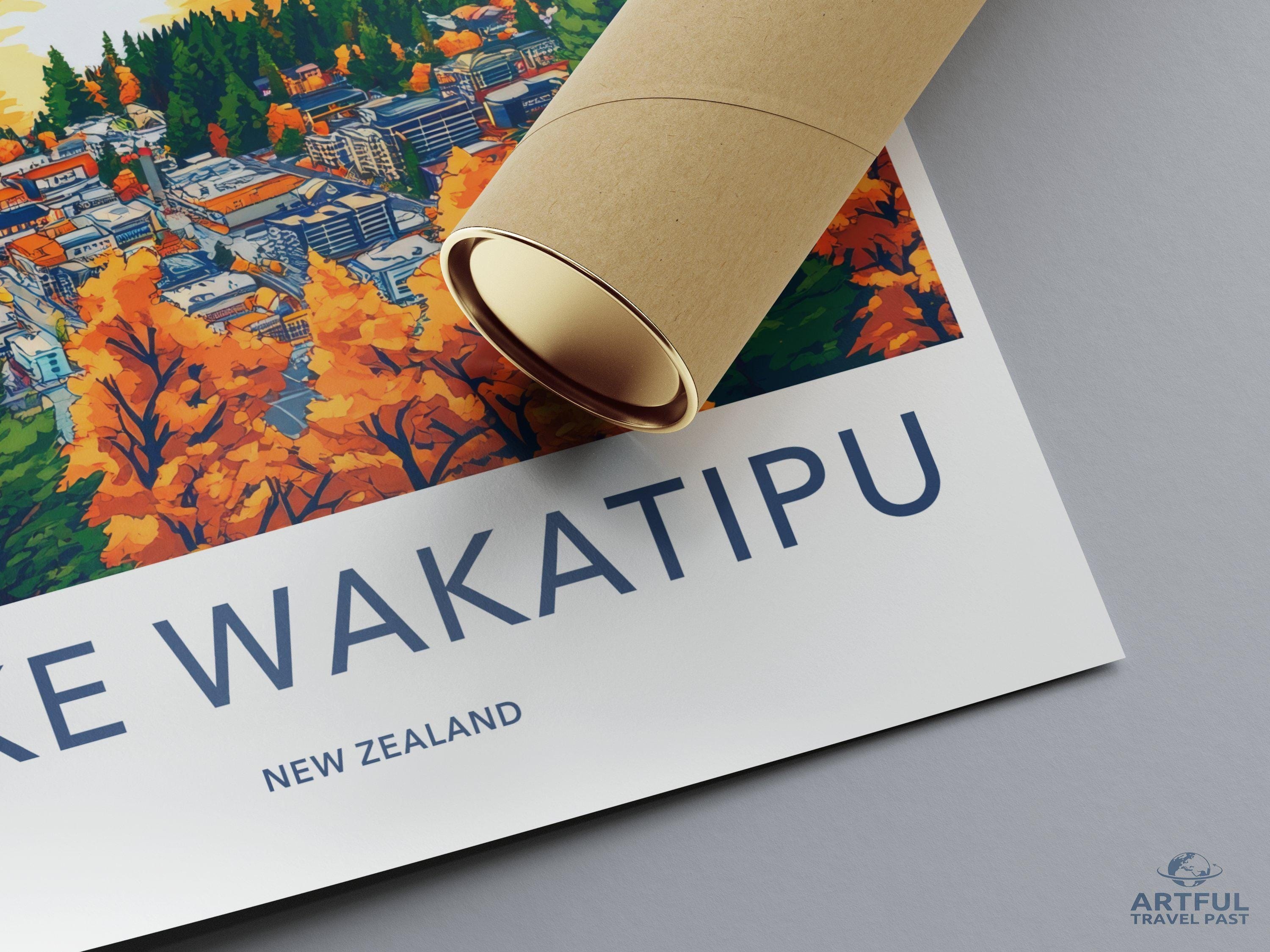 Lake Wakatipu Poster | New Zealand Wall Art | Oceania Decor