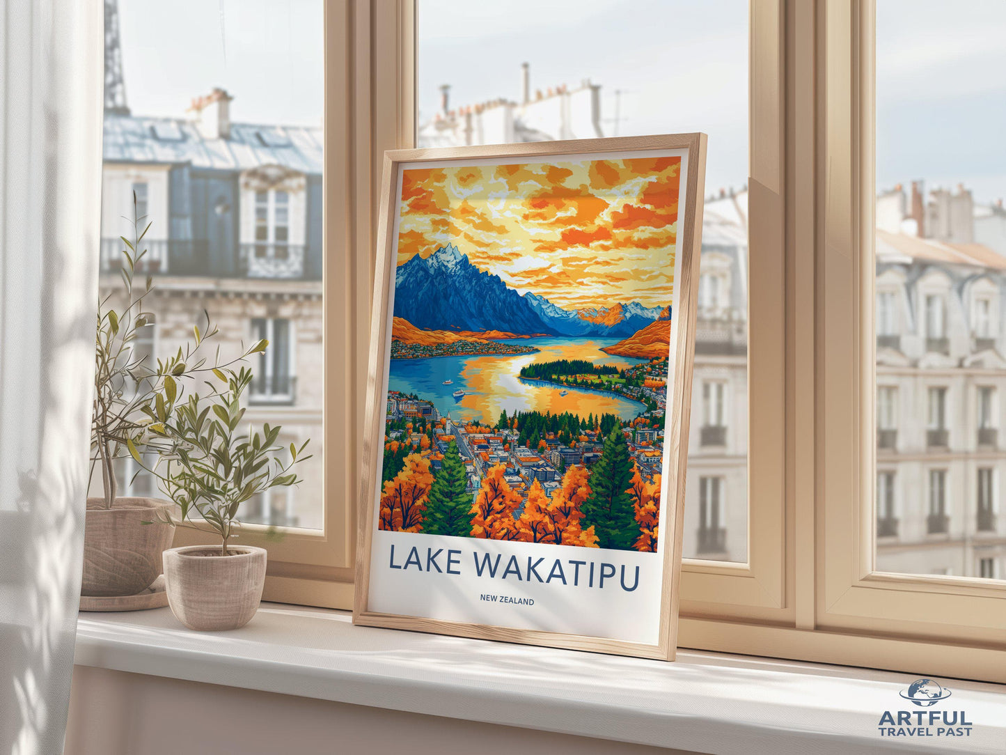 Lake Wakatipu Poster | New Zealand Wall Art | Oceania Decor