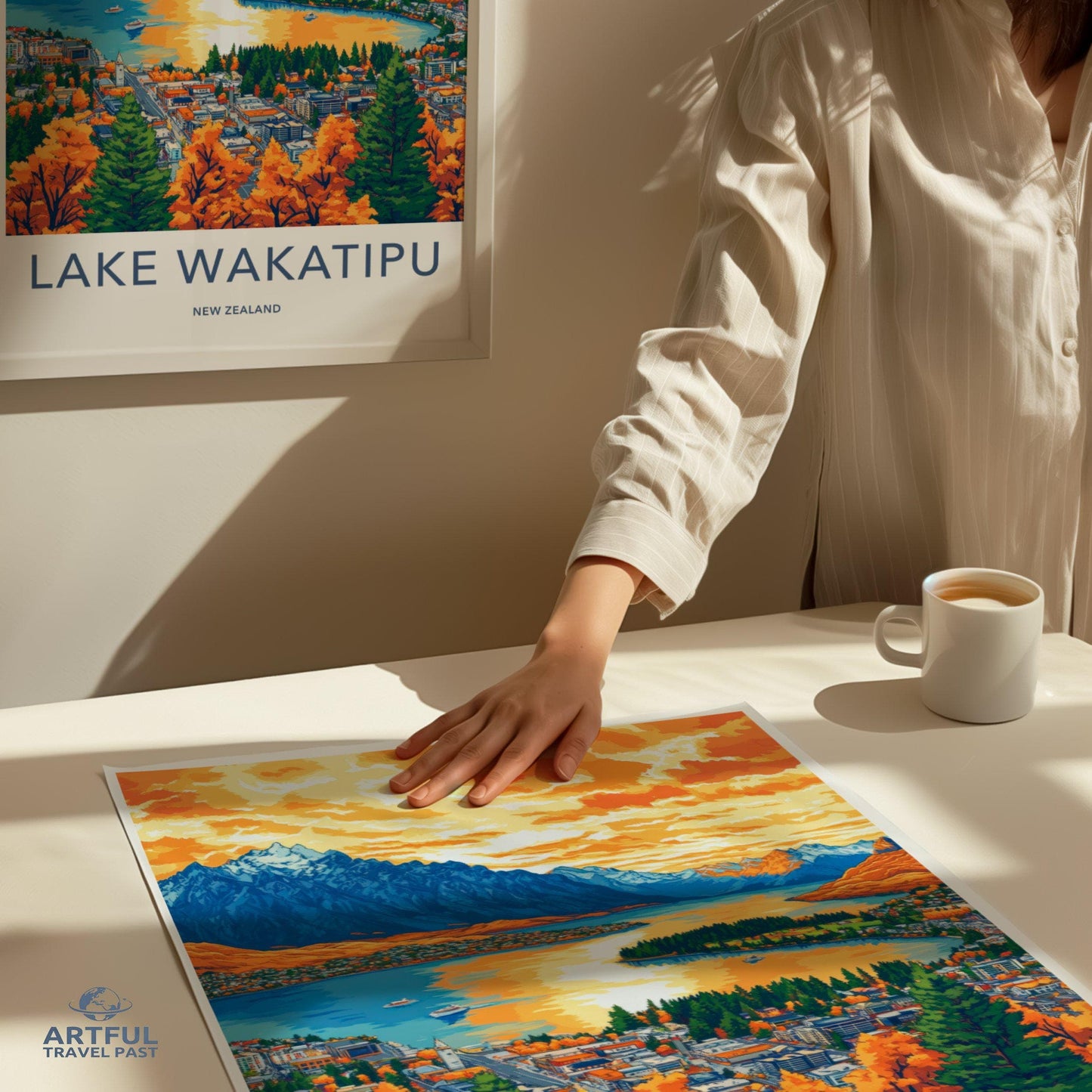 Lake Wakatipu Poster | New Zealand Wall Art | Oceania Decor