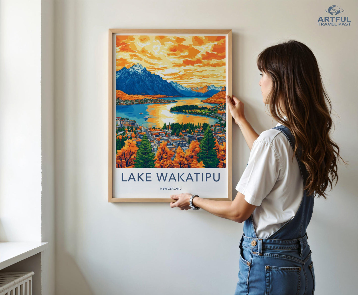 Lake Wakatipu Poster | New Zealand Wall Art | Oceania Decor